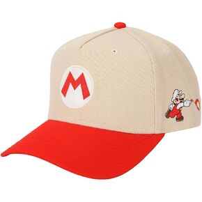 Super Mario Bros Fire Mario White & Red Retro Grandpa Snapback Hat in Kuwait