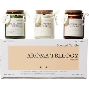 3 Pack Non-Toxic Soy Wax Scented Candles Gift Set for Women, 21.15oz Wooden Wick Candle for Home, 135H Long Burn Time, Aromatherapy Candles, Birthday, Anniversaries, Wedding, Christmas in Kuwait