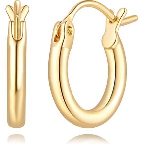 أقراط ذهبية عيار 14 قيراط للنساء أقراط دائرية من الذهب عيار 14 قيراط للنساء حلق ذهبي للنساء حلق كلاسيكي خفيف الوزن للنساء 12/14/16/18/20/25/30/35/40/45/50 مم in Kuwait