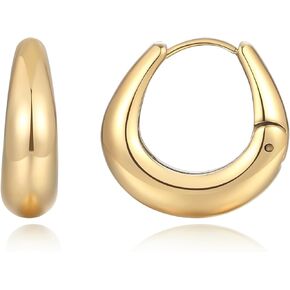 Rhinelife Gold Hoop Earrings for Women, 18K Gold Plated PVD Hypoallergenic Earrings, Trendy Everyday Jewelry Gift for Her, Mini Small Medium & Large Size in Saudi Arabia