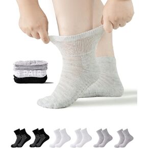 6 Pair Diabetic Ankle Slipper Socks with Grippers for Women Extra Width Non Binding Socks for Women in Saudi Arabia