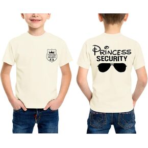 قميص فريق الأميرة للأمن للأولاد تي شيرت سحري للأطفال المملكة السحرية تي شيرت للأطفال الصغار في العطلات العائلية والعطلات in Kuwait