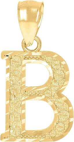Jewels By Lux 10Kt Yellow Gold Unisex Initial Alphabet Charm Pendant in Saudi Arabia