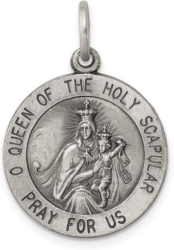 925 Sterling Silver Queen of the Holy Scapular Medal Pendant (L- 26 mm, W- 20 mm) in Saudi Arabia