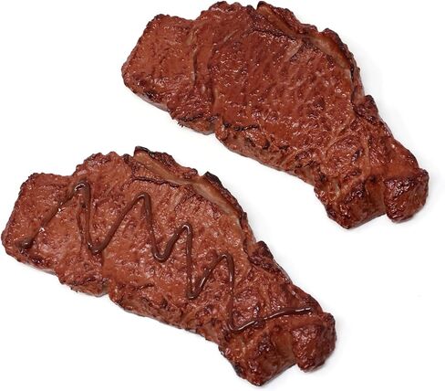 2PCS Lifelike Steak Funny Artificial Roast Beef Decorations Realistic Fake Cooked Meat Models for Home Party Tabletop Decorations and Sample Display in Saudi Arabia