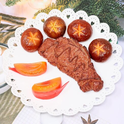 2PCS Lifelike Steak Funny Artificial Roast Beef Decorations Realistic Fake Cooked Meat Models for Home Party Tabletop Decorations and Sample Display in Saudi Arabia