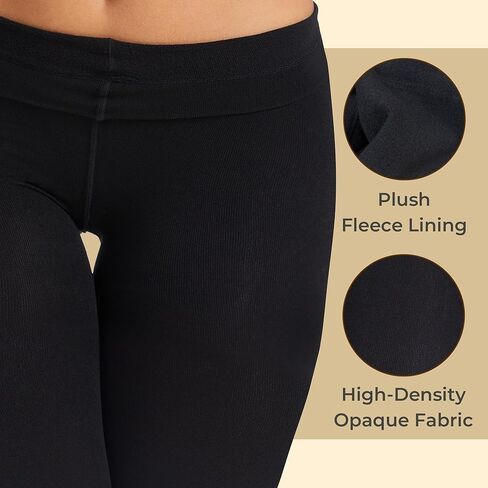 Women's Plus Size Fleece Lined Opaque Tights - 100D Soft Microfiber Warm Pantyhose, Ladies Thick Tights for Winter in Saudi Arabia