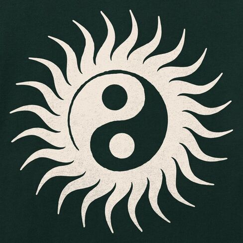 Life is Good. Women's Mini Namaste Sun Long Sleeve Crusher Vee, Treeline Green in Saudi Arabia