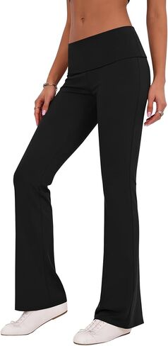 Rapbin Fold Over Flare Leggings for Women Yoga Pants Y2k Lounge Sweatpants Workout Athletic Joggers Slim Fit Bottoms 2026 in Saudi Arabia