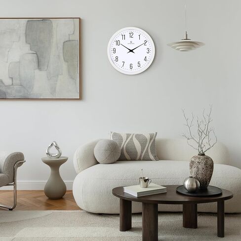 Lafocuse Night Light Wall Clock White, 12 Inch Silent Light up Wall Clocks Glow in The Dark Battery Operated for Bedroom Living Room in Saudi Arabia