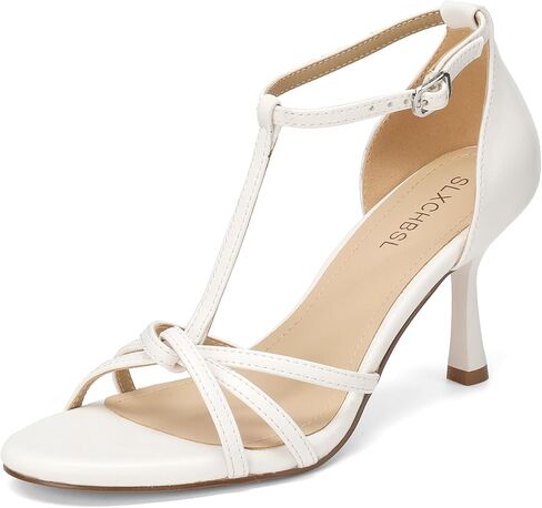 Women's T-Strap Kitten Heels, 3 Inch Round Toe High Heeled Sandals | Adjustable Ankle Strap, Open Toe 3 Inch Skinny Heel, Non-slip Strappy Heels for Dressy, Formal, Casual Office, Wedding, Party in Saudi Arabia