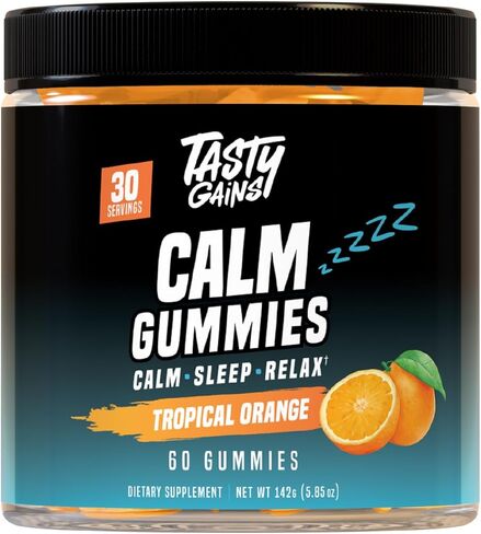 علكات المغنيسيوم اللذيذة - علكات مهدئة خالية من السكر للبالغين والأطفال - تخفيف التوتر ودعم النوم وتعزيز المزاج - مع الثيانين وسيترات المغنيسيوم وبلسم الليمون - 60 مضغ in Kuwait