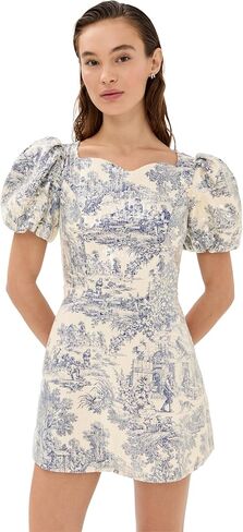 فستان نسائي من Tanner Fletcher بأكمام منتفخة ومطرز بالترتر in Kuwait