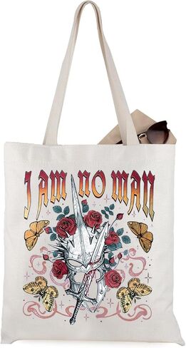WCGXKO Book Inspired Tote Bag Warrior Butterfly Roses I Am No Man Dark Academia Gift in Saudi Arabia