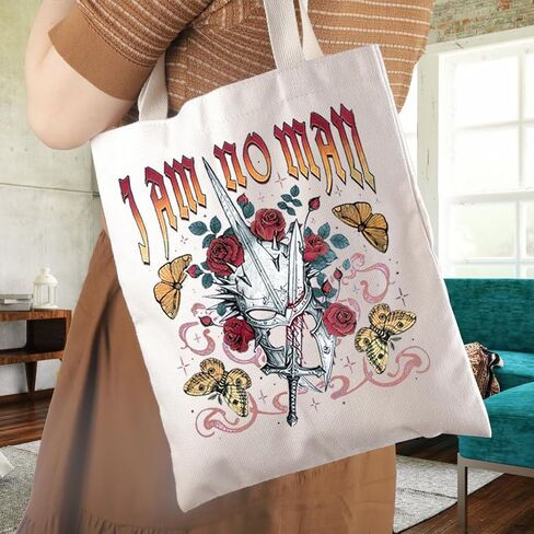 WCGXKO Book Inspired Tote Bag Warrior Butterfly Roses I Am No Man Dark Academia Gift in Saudi Arabia