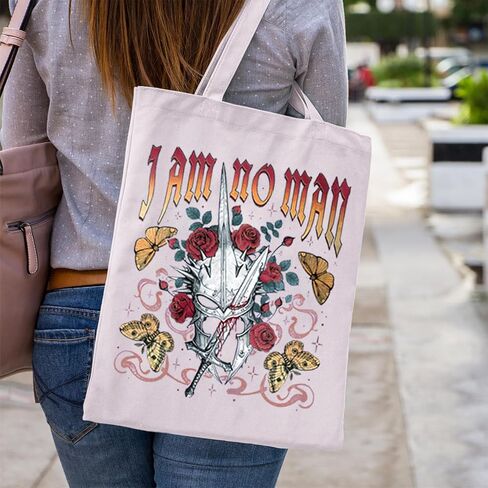 WCGXKO Book Inspired Tote Bag Warrior Butterfly Roses I Am No Man Dark Academia Gift in Saudi Arabia
