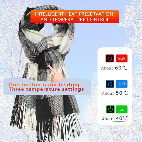 Heated scarf,neck warmer wrap,electric warm，USB 5V rechargeable battery scarf,washable fashionable,heated wrap,windproof,adjustable, for home, office, cycling, travel.Battery Not Included(JL-W50） in Kuwait