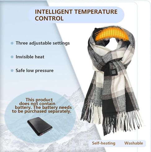 Heated scarf,neck warmer wrap,electric warm，USB 5V rechargeable battery scarf,washable fashionable,heated wrap,windproof,adjustable, for home, office, cycling, travel.Battery Not Included(JL-W50） in Kuwait