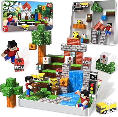 Building Blocks - 100PCS Building Cubes Castle Princess Toys, STEM Building Block Toys for Kids Age 3+, Montessori Stacking Construction Toys Gift for Boys Girls Age 4-8, 8-12 in Kuwait