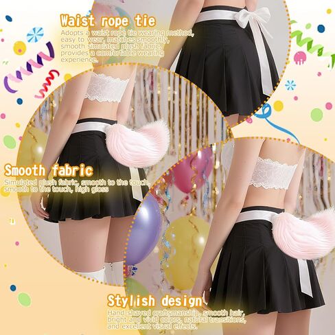 Zcargel Cosplay Rabbit Tail Plush Bunny Tail Cosplay Costume Bunny Tail for Halloween Costume Accessories in Kuwait