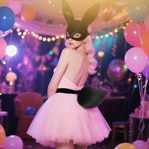 Zcargel Cosplay Rabbit Tail Plush Bunny Tail Cosplay Costume Bunny Tail for Halloween Costume Accessories in Kuwait