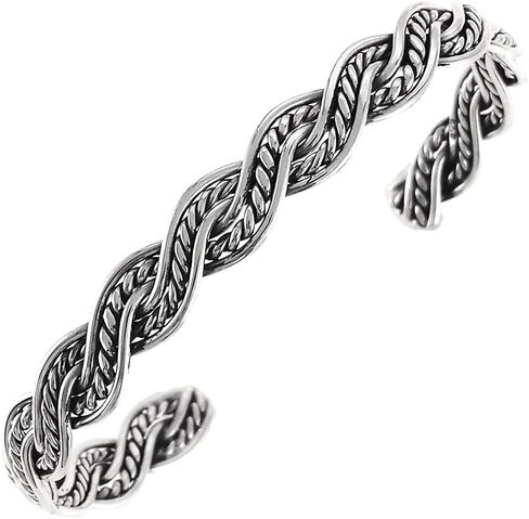 Sterling Silver Braided Cuff Bracelet in Saudi Arabia