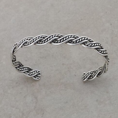 Sterling Silver Braided Cuff Bracelet in Saudi Arabia