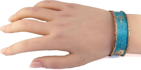 سوار نحاسي ريفي مع زنجار زنجار، حواف مصبوبة ملدنة، سوار نحاسي للرجال والنساء in Kuwait