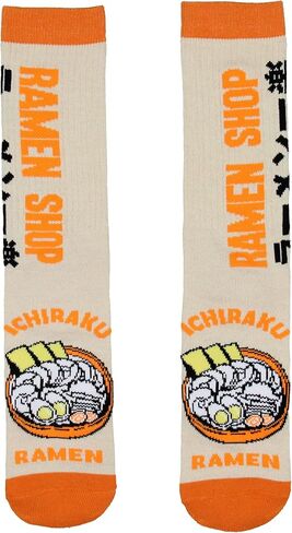 مجموعة Bioworld Naruto Shippuden Collection للرجال Ichiraku Ramen Shop للبالغين، عبوة من قطعتين من الجوارب الدائرية لمنتصف الساق in Kuwait