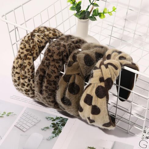 Fabric Knotted Trendy Headbands for Women, Set of 4, Pure Cotton Fabric Wide Hair Accessories, Hair Knotted Bands Cute Classic Fashion (Multiple colors, normal) in Saudi Arabia