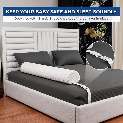 Premium Bed Bumper for Toddlers with Adjustable Straps | Portable Travel Bumpers for Toddlers | Toddler Bed Bumper for Full Size Bed, Twin, Queen & King | Toddler Bed Bumpers in Saudi Arabia