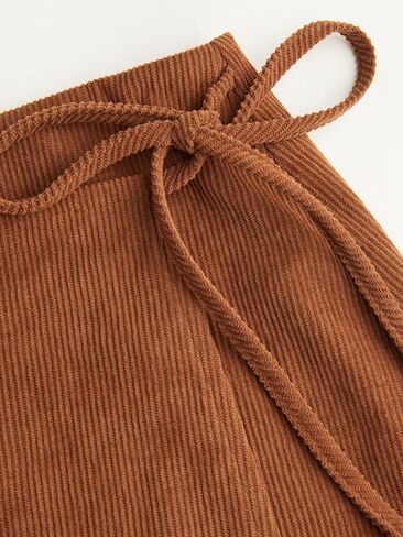 CIDER Mini Skirt Corduroy Skirt Women Mid Waist Knotted A Line Short Skirt in Saudi Arabia