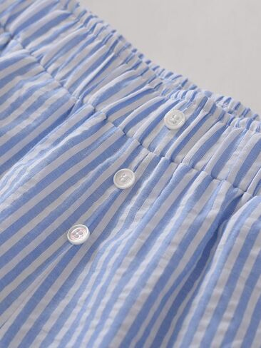 Women's Petite Seersucker Pajama Pants Lightweight Cotton Lounge Pants in Saudi Arabia