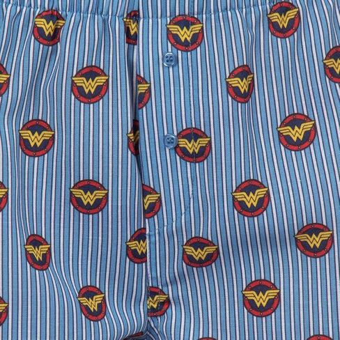 شورت بيجامة Wonder Woman من DC Comics بشعار نسائي مطبوع بالكامل من PJ Lounge Bottoms in Kuwait
