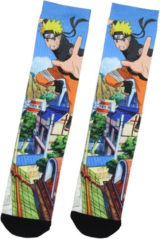 Bioworld Naruto: جوارب الطاقم الرجالية للقفز من Naruto Hidden Leaf Village Buildings (8-12) in Kuwait