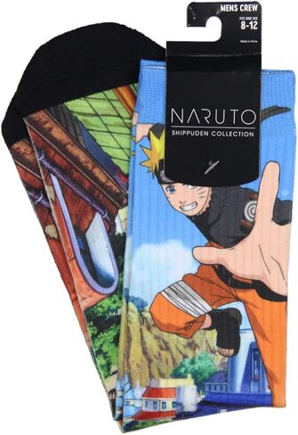 Bioworld Naruto: جوارب الطاقم الرجالية للقفز من Naruto Hidden Leaf Village Buildings (8-12) in Kuwait
