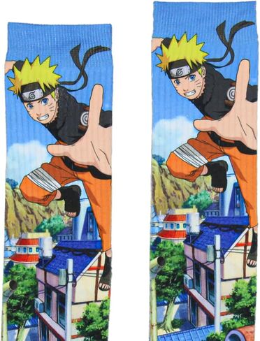 Bioworld Naruto: جوارب الطاقم الرجالية للقفز من Naruto Hidden Leaf Village Buildings (8-12) in Kuwait