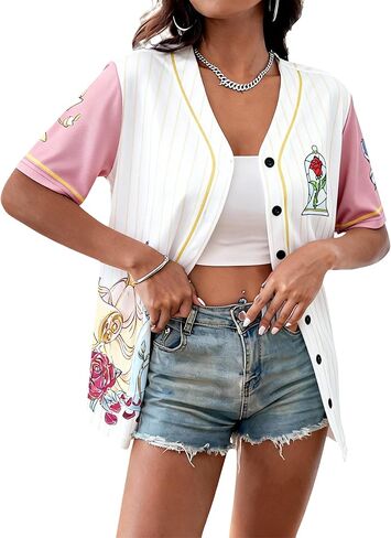 Magic Kingdom Shirt Women Princess Baseball Jersey Magical Castle Graphic Tees Family Vacation Trip Short Sleeve Tops in Saudi Arabia