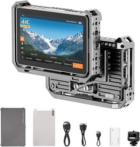 Viltrox DC-A1 Camera Monitor 7 '' الشاشة التي تعمل باللمس ، شاشة حقل الكاميرا ، 2800nits 4K HDMI In/Out ، DSLR Outside Monitor Kit Hood Sunshade ، form forf in Kuwait