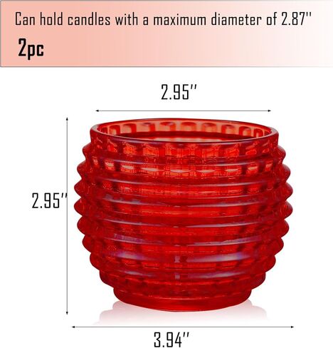 2 Pack Red Glass Votive Candle Holders for Home Decor Round Bubble Tea Light Holder for Valentine’s Day Table Centerpiece Wedding in Saudi Arabia