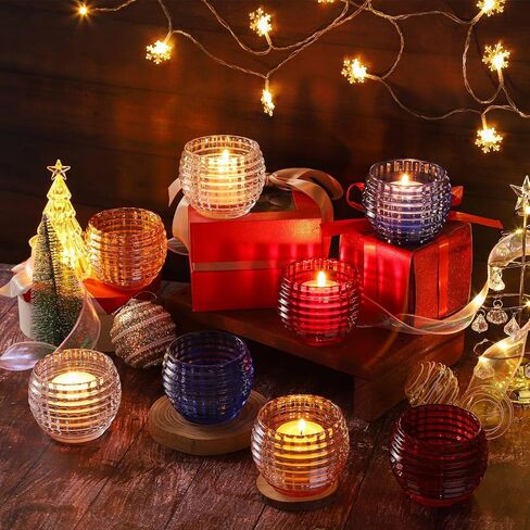2 Pack Red Glass Votive Candle Holders for Home Decor Round Bubble Tea Light Holder for Valentine’s Day Table Centerpiece Wedding in Saudi Arabia