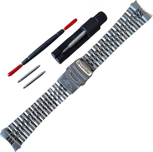CSJU001 Classic Jubilee Stainless Steel Watch Band for Casio Duro MDV106 / MDV107 – 2.5mm Fat Spring Bar, D-Clasp Double Lock, Curved End Link Fit22mm Watch Strap Replacement Bracelet Bands in Saudi Arabia