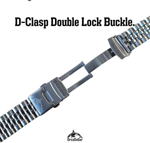 CSJU001 Classic Jubilee Stainless Steel Watch Band for Casio Duro MDV106 / MDV107 – 2.5mm Fat Spring Bar, D-Clasp Double Lock, Curved End Link Fit22mm Watch Strap Replacement Bracelet Bands in Saudi Arabia
