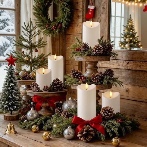 شموع Raycare عديمة اللهب مقاومة للماء في الهواء الطلق مقاس 8 × 3 مع جهاز تحكم عن بعد ومؤقت، شمعة عمود كهربائية وهمية تعمل بالبطارية لديكور المنزل وحفلات الزفاف في عيد الميلاد، أبيض عاجي، مجموعة من 2 in Kuwait