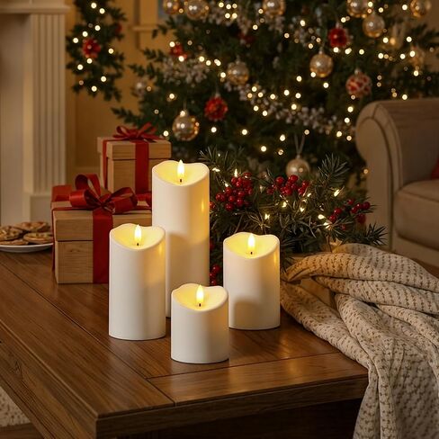 شموع Raycare عديمة اللهب مقاومة للماء في الهواء الطلق مقاس 8 × 3 مع جهاز تحكم عن بعد ومؤقت، شمعة عمود كهربائية وهمية تعمل بالبطارية لديكور المنزل وحفلات الزفاف في عيد الميلاد، أبيض عاجي، مجموعة من 2 in Kuwait