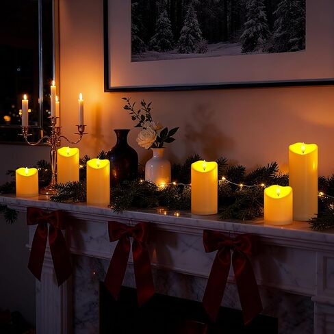 شموع Raycare عديمة اللهب مقاومة للماء في الهواء الطلق مقاس 8 × 3 مع جهاز تحكم عن بعد ومؤقت، شمعة عمود كهربائية وهمية تعمل بالبطارية لديكور المنزل وحفلات الزفاف في عيد الميلاد، أبيض عاجي، مجموعة من 2 in Kuwait