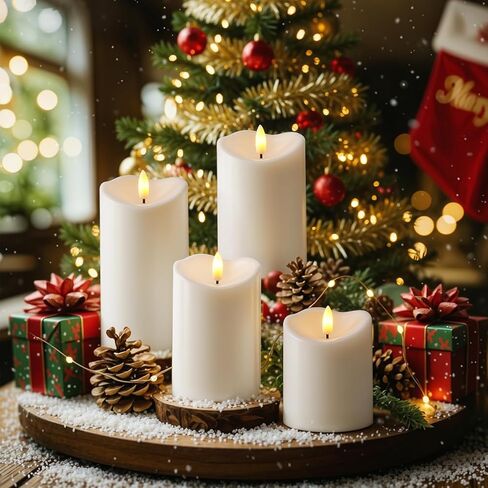 شموع Raycare عديمة اللهب مقاومة للماء في الهواء الطلق مقاس 8 × 3 مع جهاز تحكم عن بعد ومؤقت، شمعة عمود كهربائية وهمية تعمل بالبطارية لديكور المنزل وحفلات الزفاف في عيد الميلاد، أبيض عاجي، مجموعة من 2 in Kuwait