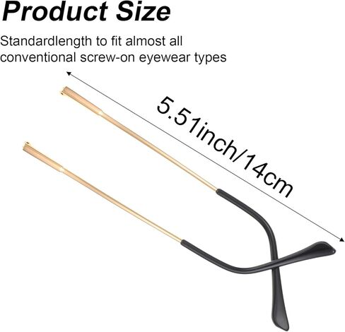 1Pair Metal Glasses Arm Replacement Universal Eyeglass Arm Replacement for Glasses Sunglasses(Gold) in Saudi Arabia