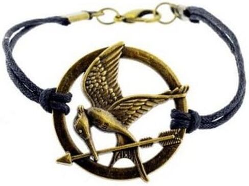 New Hunger Games Bracelet Catching Fire Mocking Jay Infinite Braided Leather Wristband (Dark Blue) in Saudi Arabia
