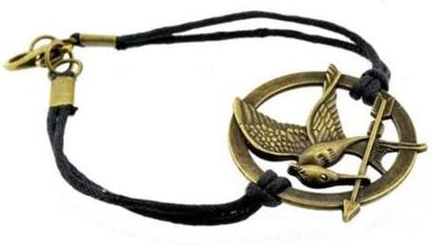 New Hunger Games Bracelet Catching Fire Mocking Jay Infinite Braided Leather Wristband (Dark Blue) in Saudi Arabia